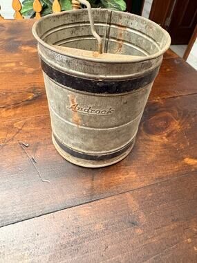 Vintage Androck Metal Flour Sifter Hand Crank Galvanized Kitchen Decor